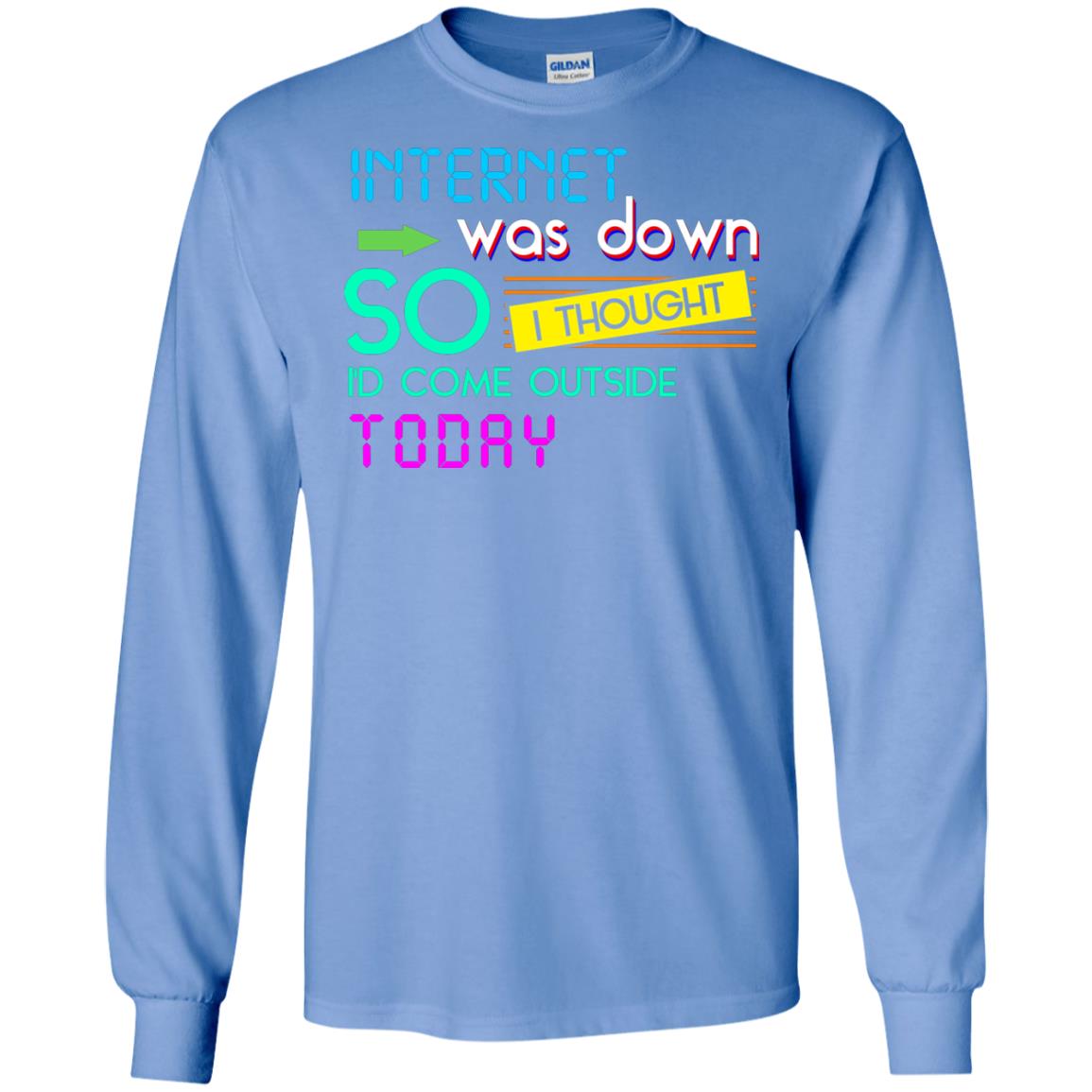 Internet Was Down So I Thought I'd Cone Outside Today T-shirt Carolina Blue