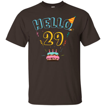 Hello 29 Twenty Nine Years Old 29th 1989s Birthday Gift Shirt Dark Chocolate