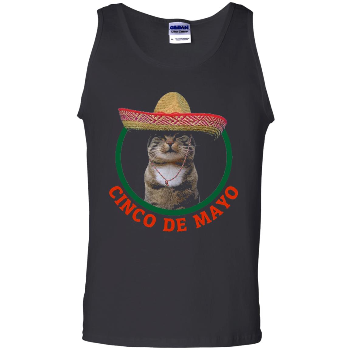 Cinco De Mayo Kitty Cat Funny Cute Meow Sombrero T-shirt Black