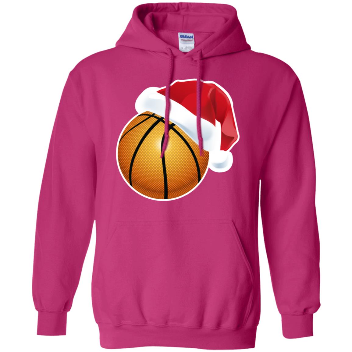Basketball With Santa Claus Hat X-mas Shirt For Basketball Lovers Heliconia