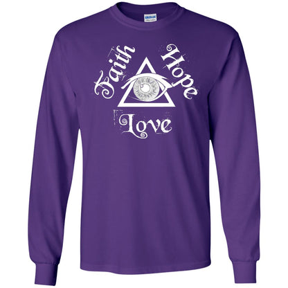 Faith Hope Love Eye Of Providence Esoteric Shirt Purple