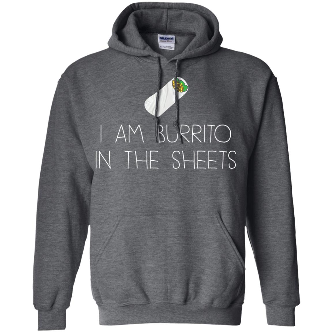 Burrito T-shirt I Am A Burrito In The Sheets Swaddling Dark Heather