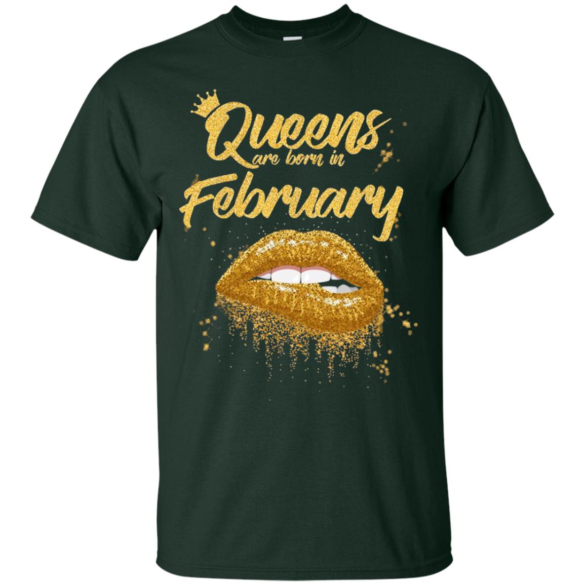 Black Women T-shirt Queens Are Born In February Birthday Forest