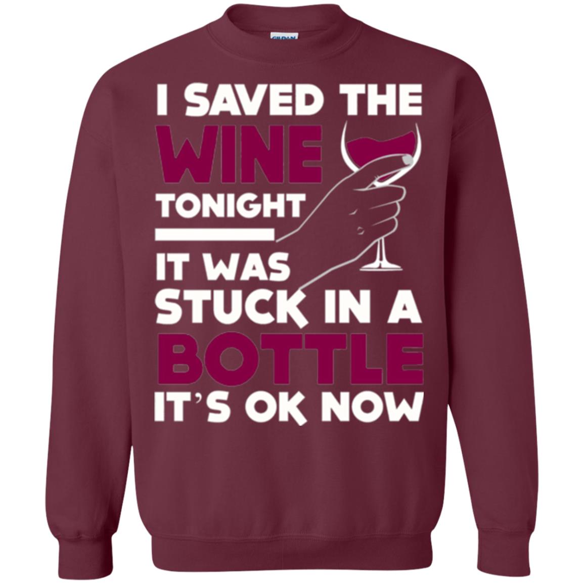 Funny Wine T-shirt I Save The Wine Tonight Maroon