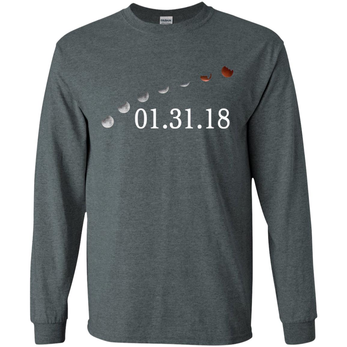 Usa Total Lunar Eclipse On January 31, 2018 T-shirt Dark Heather