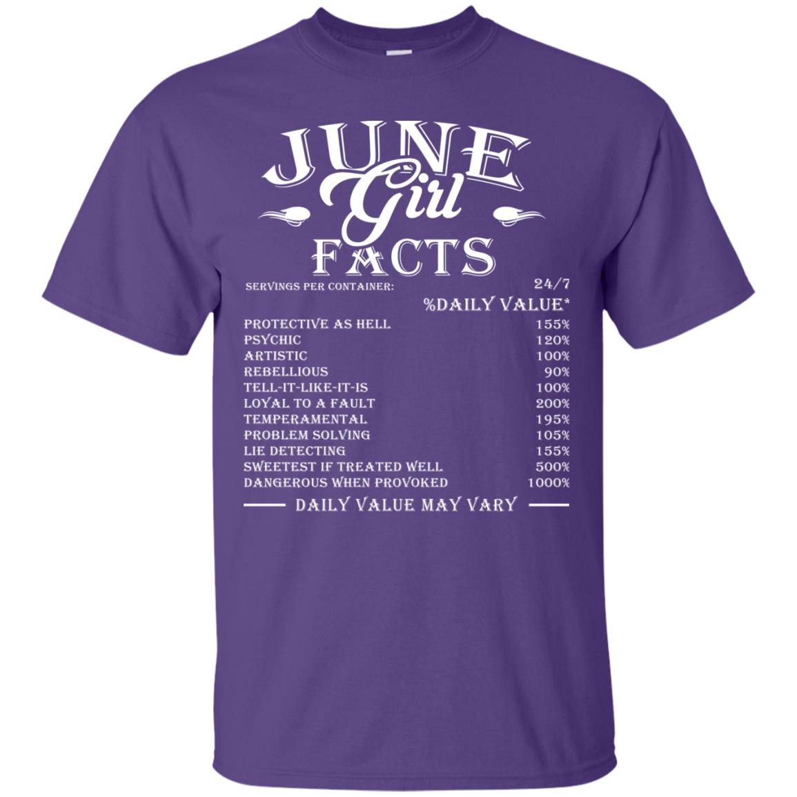 June Girl Facts Facts T-shirt Purple