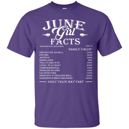 June Girl Facts Facts T-shirt Purple