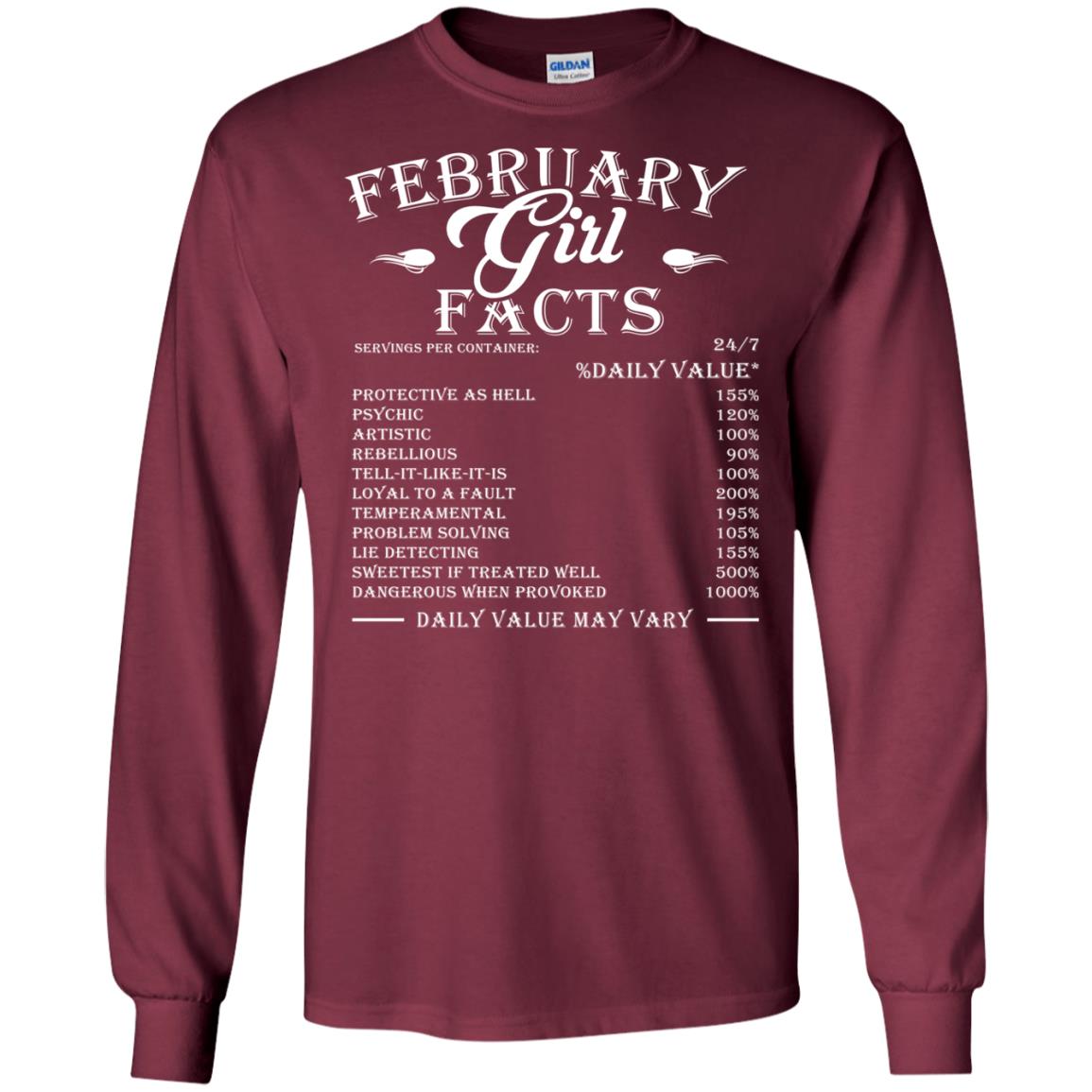 February Girl Facts Facts T-shirt Maroon