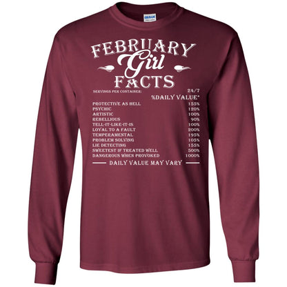 February Girl Facts Facts T-shirt Maroon