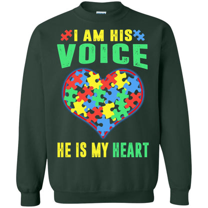 Autism Awareness Shirt He Is My Heart Forest Green