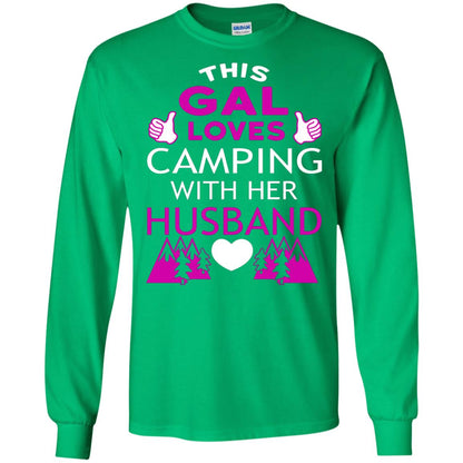 This Gal Loves Camping With Her Husband Wife Shirt Irish Green