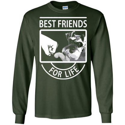 Schnauzer Lover T-shirt Best Friends For Life Forest Green