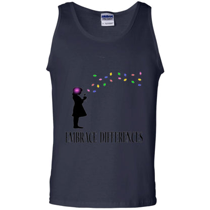 Autism Awareness T-shirt Embrace Differences T-shirt Navy