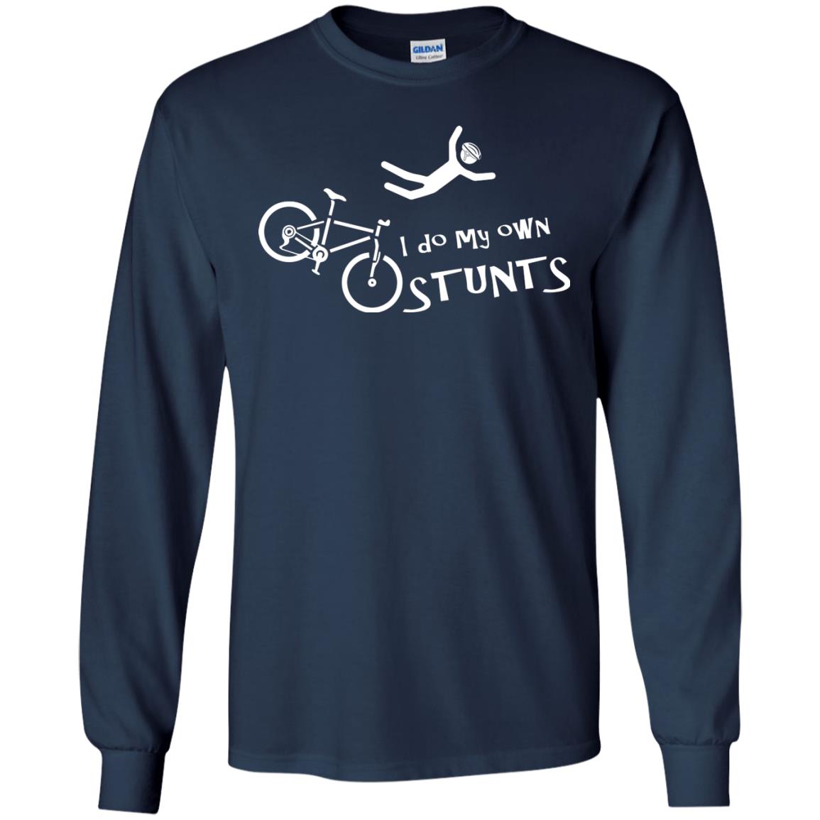 Biker T-shirt I Do My Own Stunts Navy