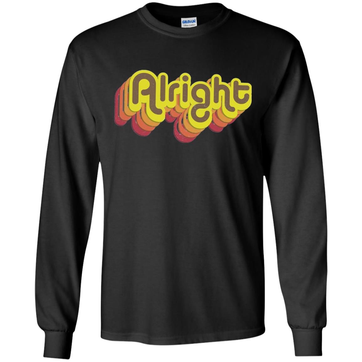 Alright Alright Shirt Funny Retro 70s Black