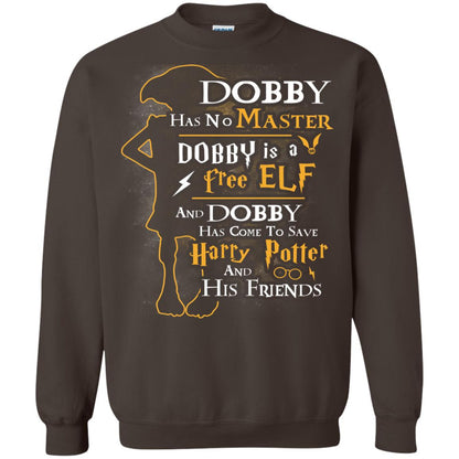 Dobby Has No Master Dobby Is A Free Elf And Dobby Has Come To Save Harry Potter And His Friends Movie Fan T-shirt Dark Chocolate