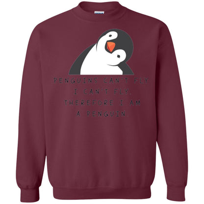 Penguins Lovers T-shirt Penguins Can_t Fly I Can_t Fly Therefore I Am A Penguin Maroon