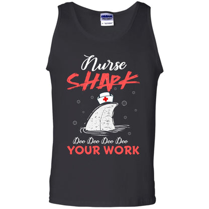 Nurse Shark Doo Doo Doo Your Work Nursing Shark Gift Tshirt For Womens Or Mens Black
