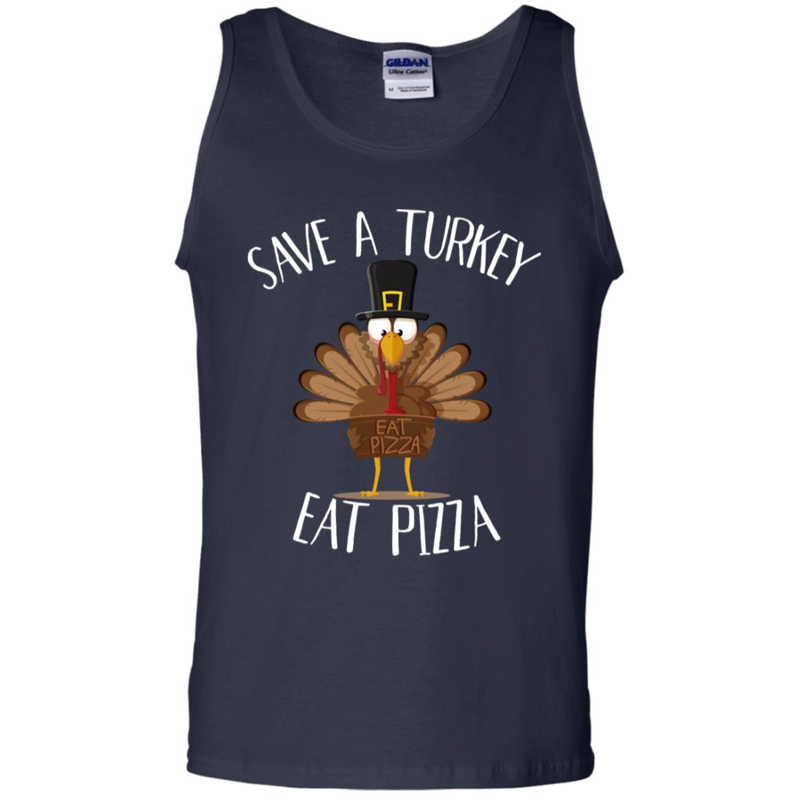 Save A Turkey Eat Pizza Thaksgiving Gift Shirt Navy