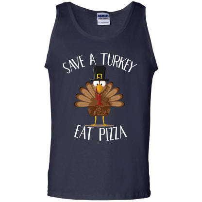 Save A Turkey Eat Pizza Thaksgiving Gift Shirt Navy