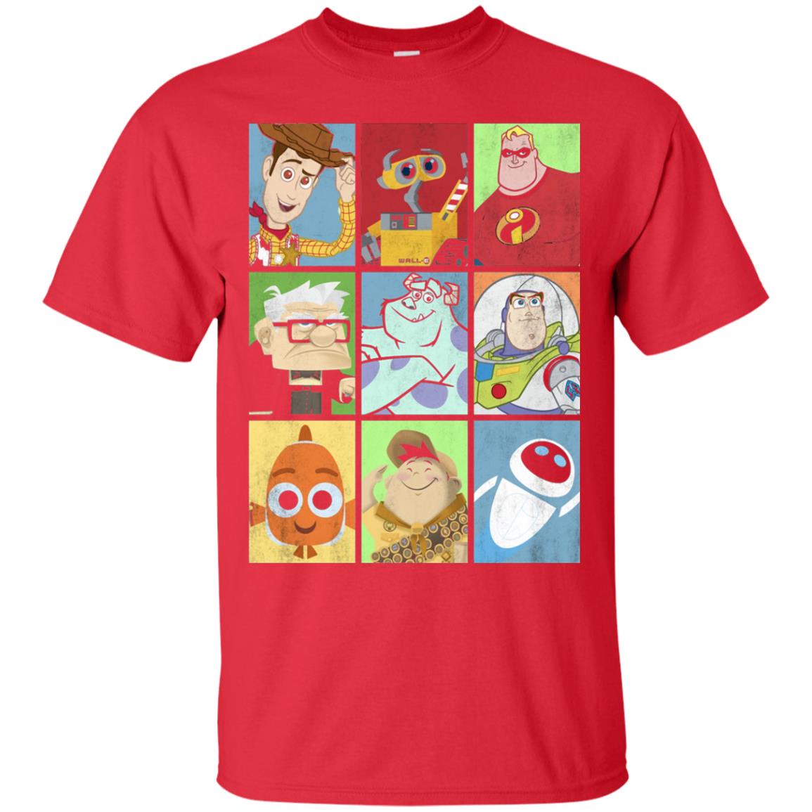 Epic Boxed Up Line Up Character Graphic T-shirt Red
