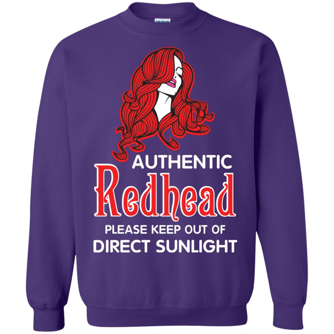 Authentic Redhead Please Keep Out Of Direct Sunlight Cool Redhead Gift Shirt For Girls Purple