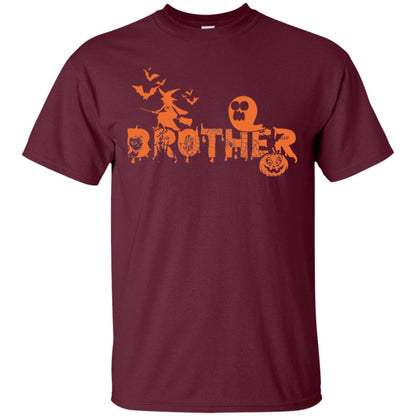 Halloween Pumpkin Brother Family Shirt Maroon