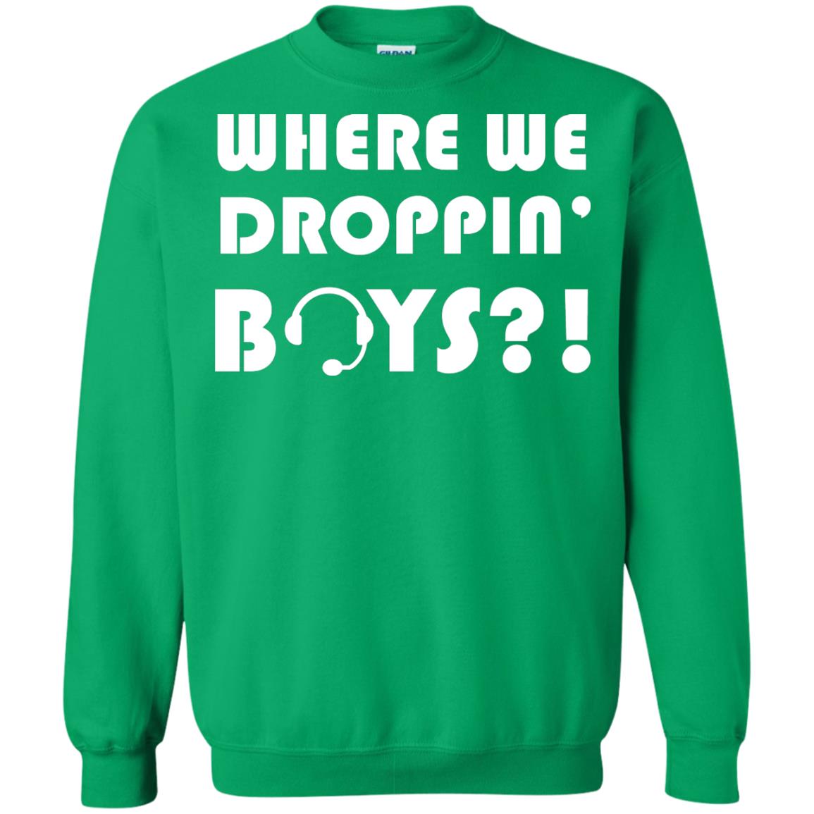 Where We Dropping Boys Gamer Shirt Irish Green