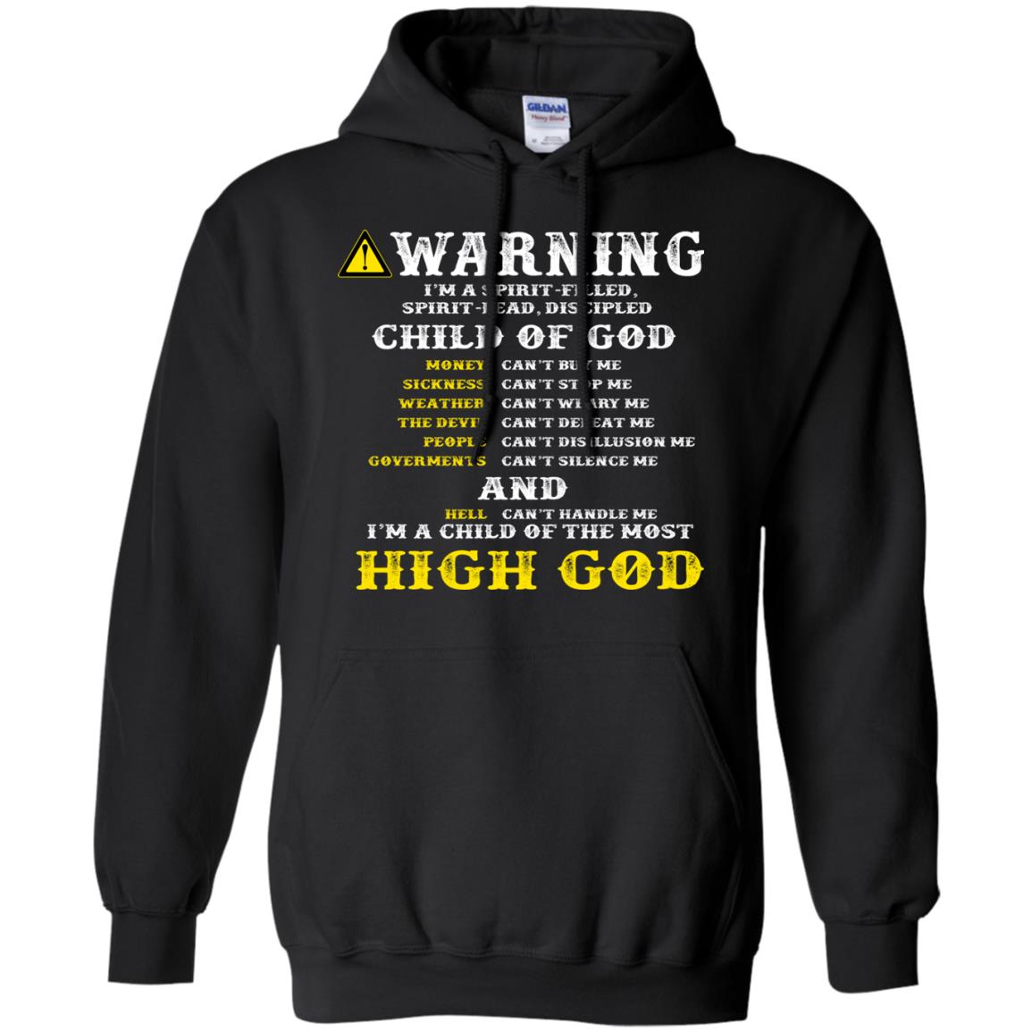 Christian T-shirt Warning I’m A Spirit-filled Spirit-lead Discipled Child Of God Black