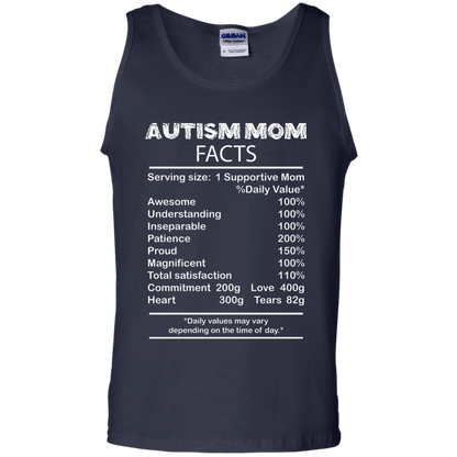 Mom T-Shirt Autism Mom Facts Serving Size 1 Supportive Mom Navy