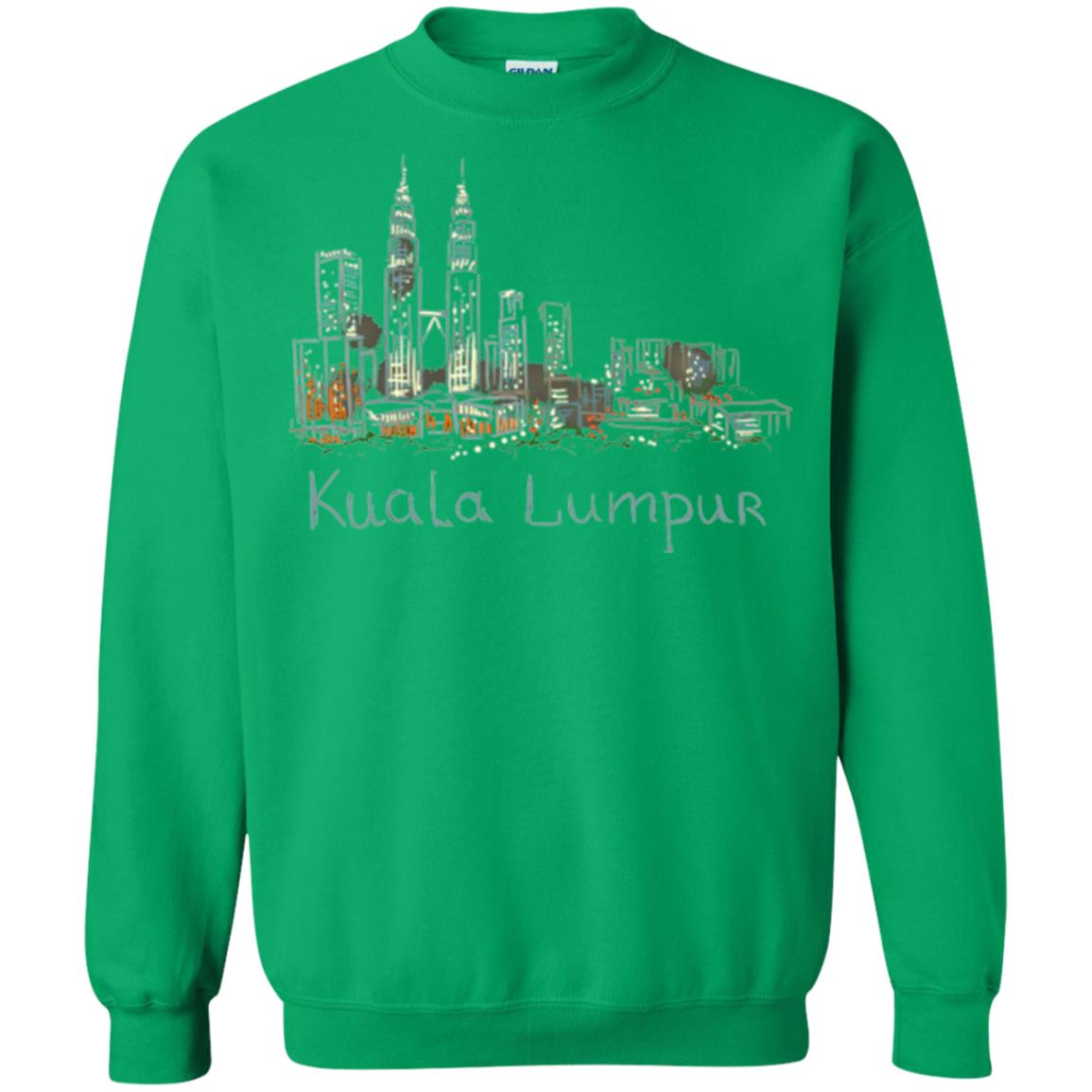 Kuala Lumpur Kl Panorama At Night T-shirt Irish Green
