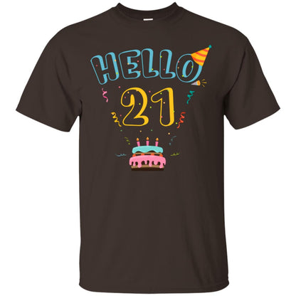 Hello 21 Twenty One Years Old 21th 1997s Birthday Gift Shirt Dark Chocolate