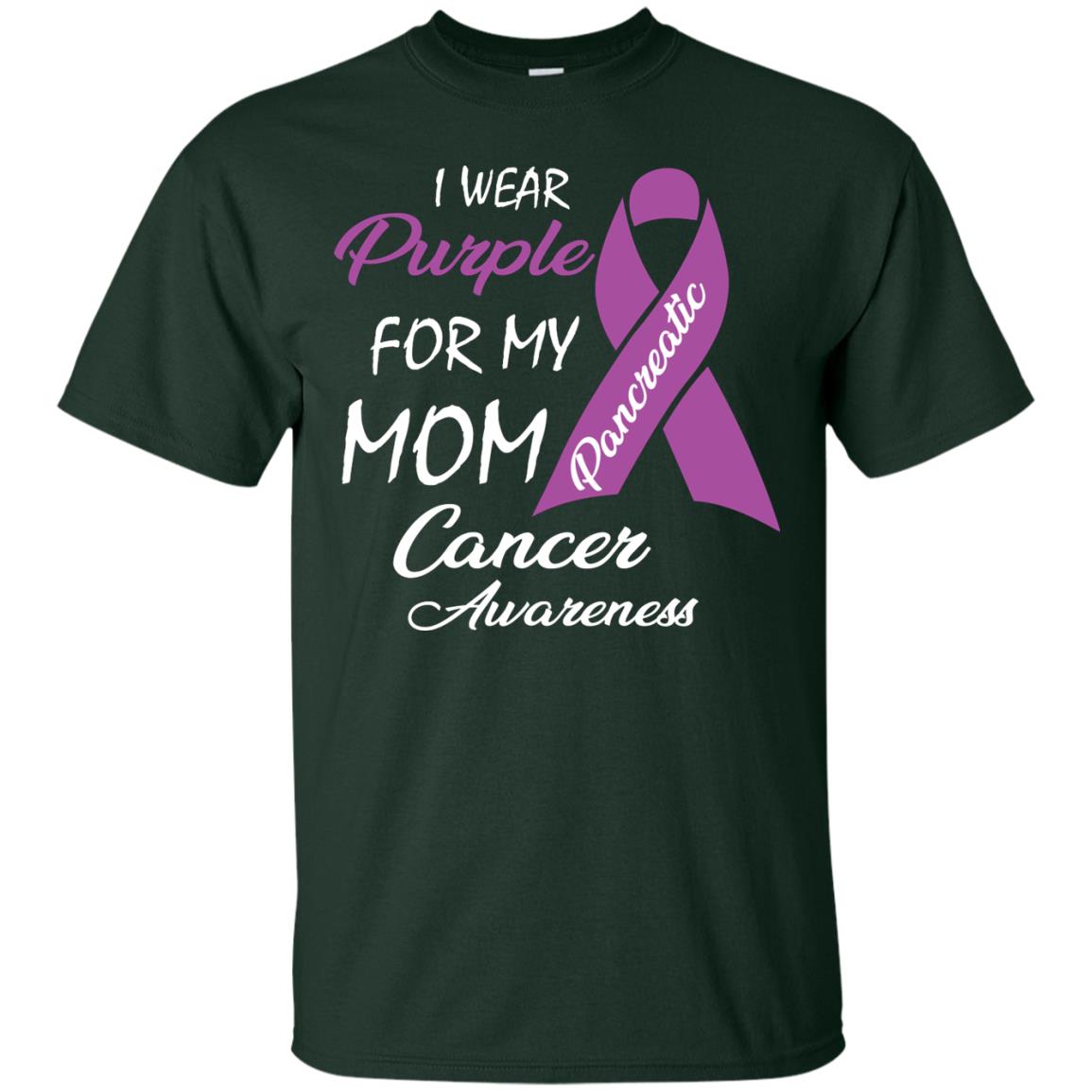 I Wear Purple For My Mom Pancreatic Cancer Awareness Gift Shirt Forest