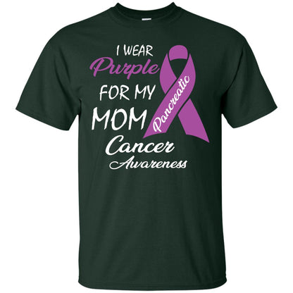 I Wear Purple For My Mom Pancreatic Cancer Awareness Gift Shirt Forest