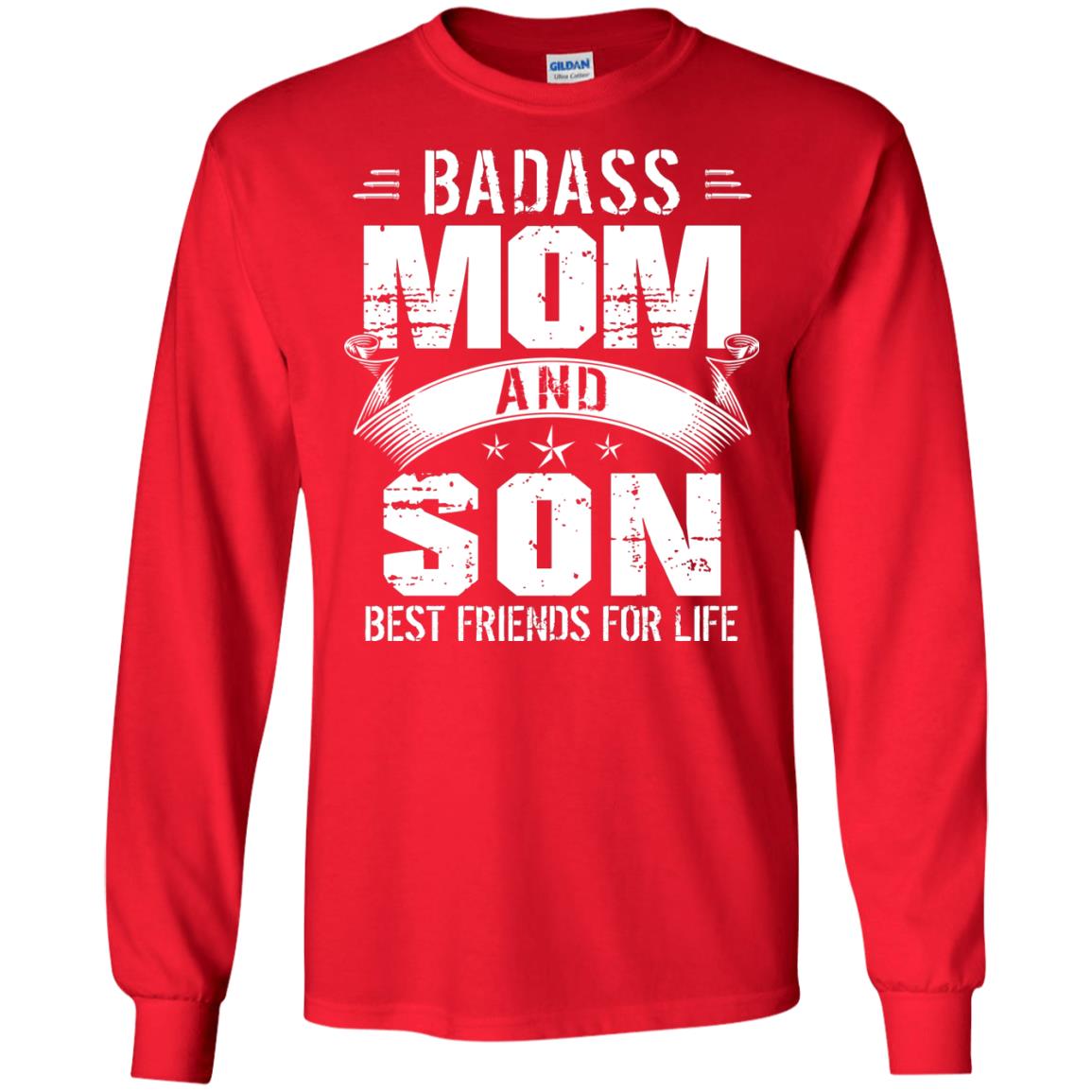 Badass Mom And Son Best Friends For Life Shirt Red