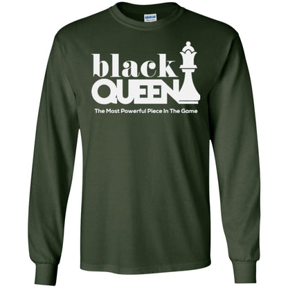 Black Queen The Most Powerful Piece In The Game Proud Black Woman T-shirt Forest Green