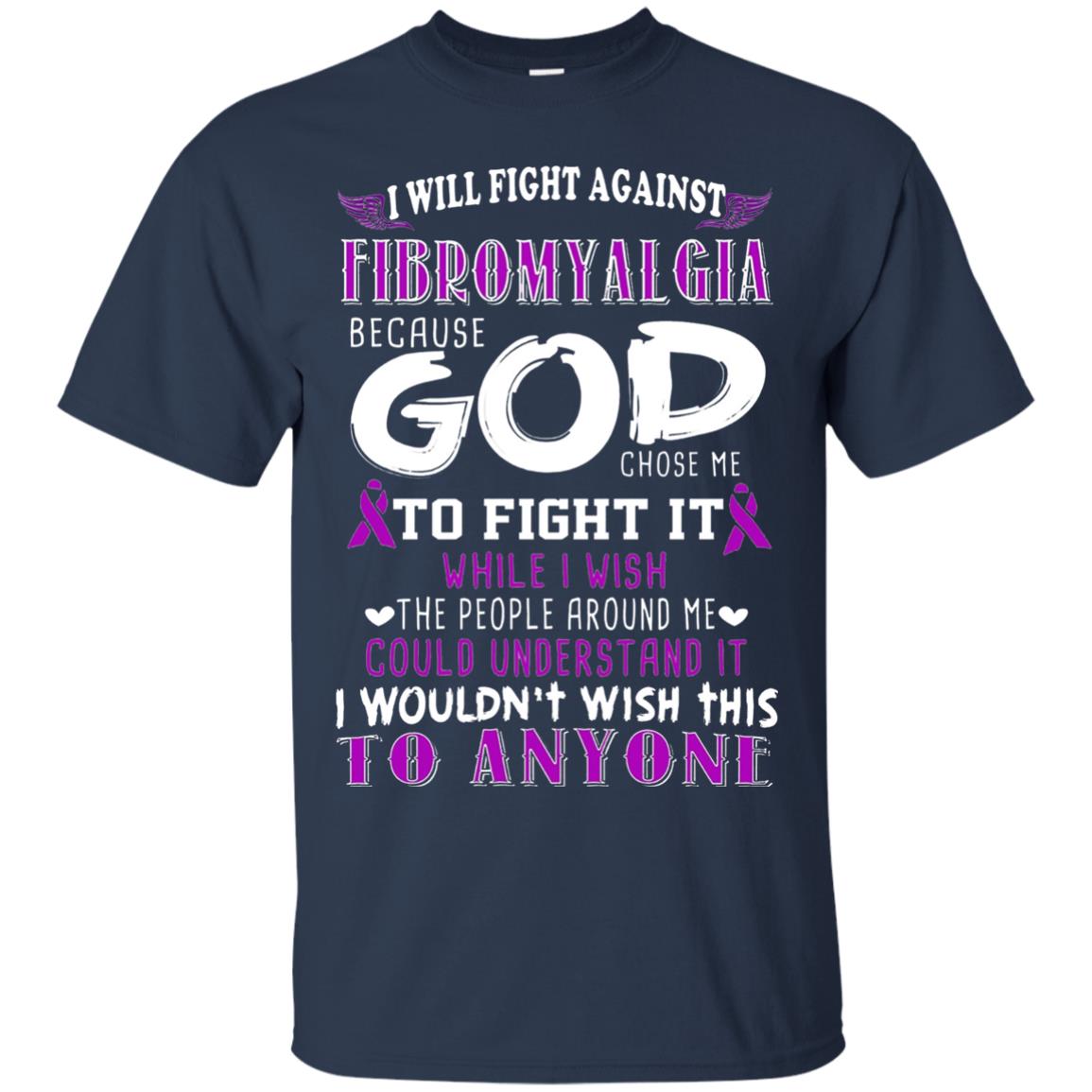 Fibromyalgia Awareness Shirt I Will Fight Against Fibromyalgia Navy