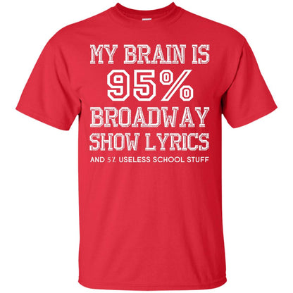My Brain Is 95_ Broadway Show Lyrics Acting Lover T-shirt Red