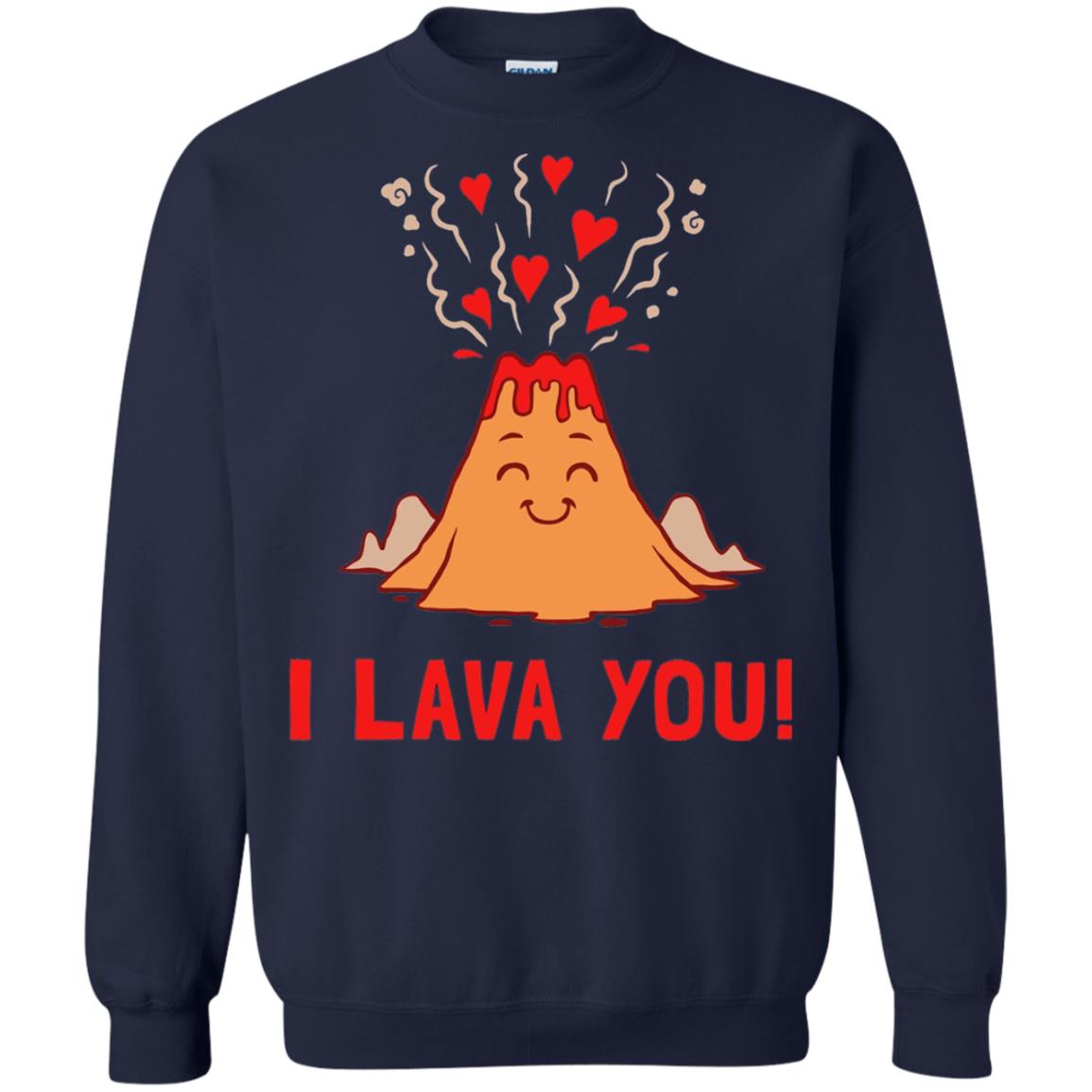 Funny Volcano Valentines Love T-shirt I Lava You T-shirt Navy