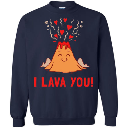 Funny Volcano Valentines Love T-shirt I Lava You T-shirt Navy