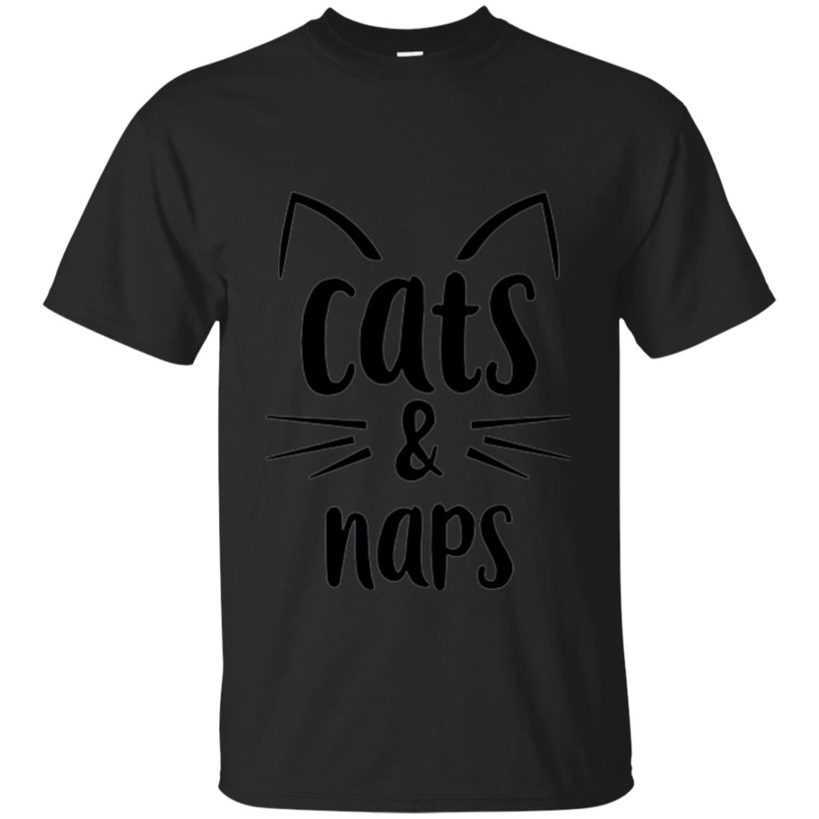 Cats And Naps Lovers T-shirt Black