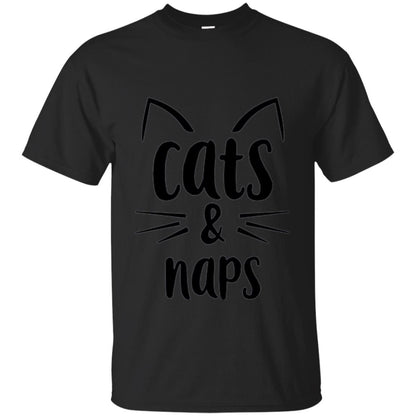 Cats And Naps Lovers T-shirt Black