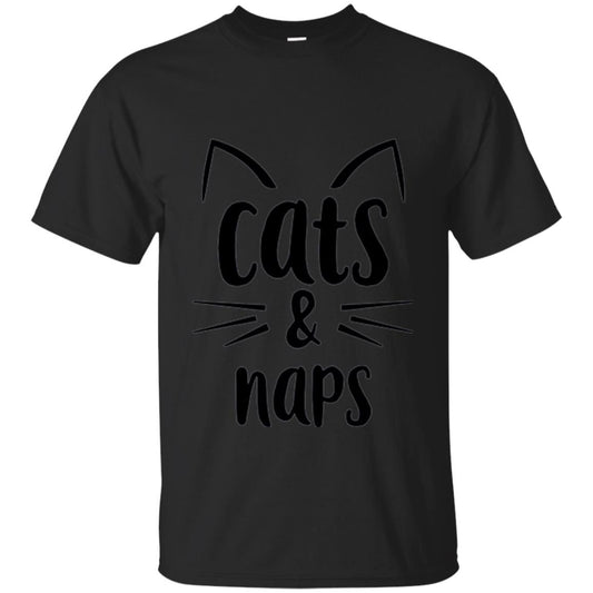 Cats And Naps Lovers T-shirt Black