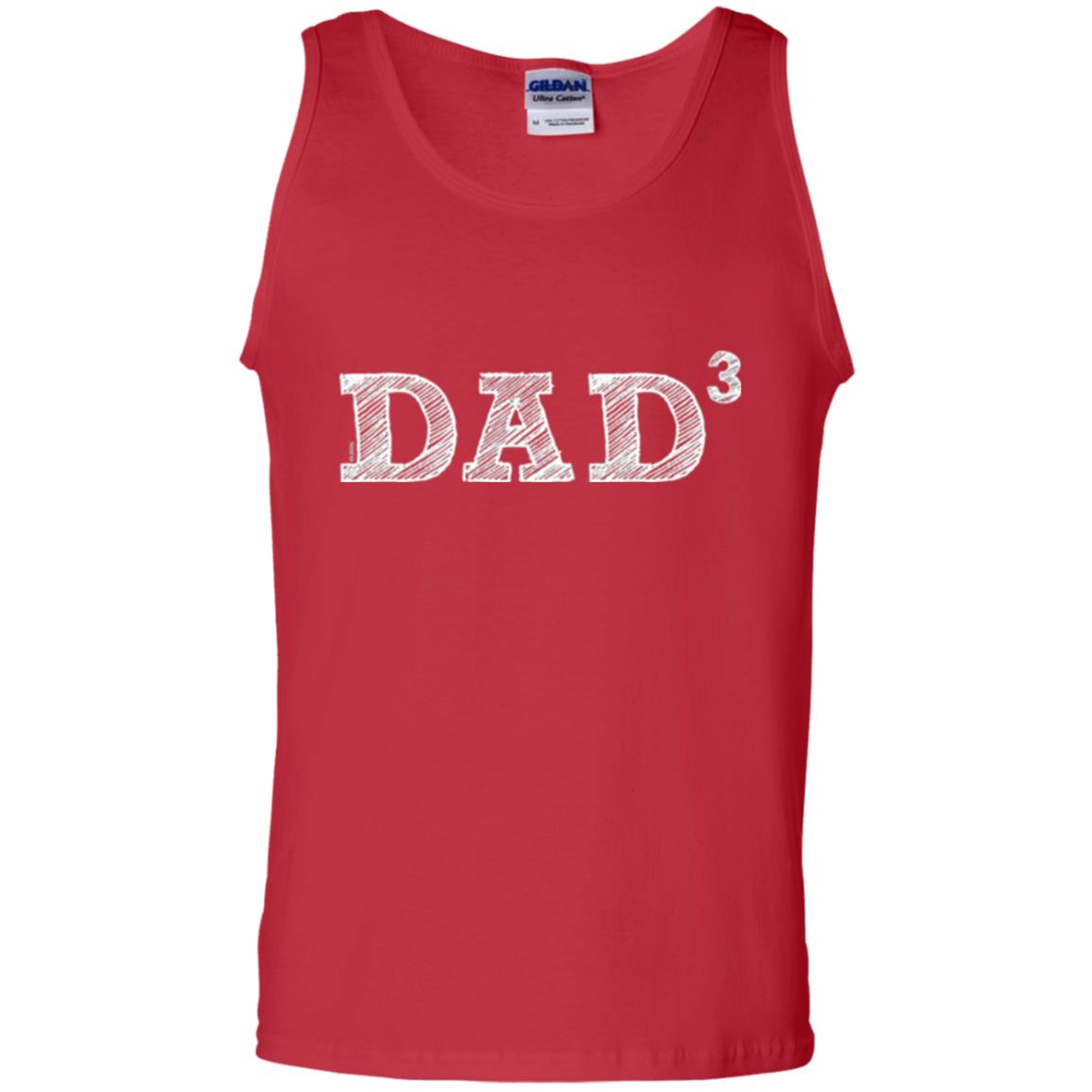 Men_s Dad3, Three Kids Father_s Day, Father Of Three T-shirt Red