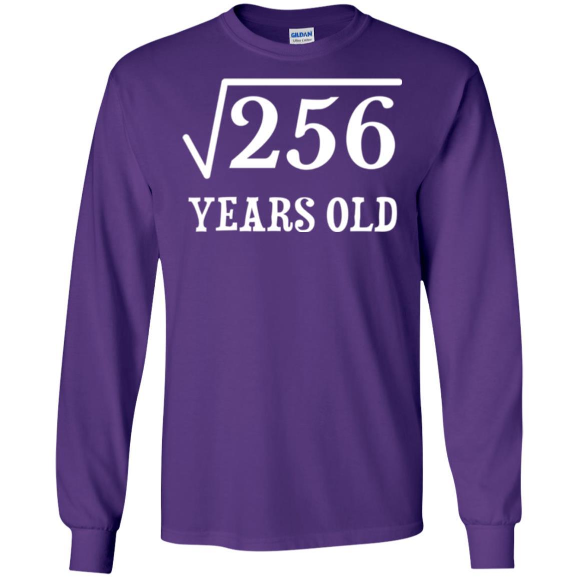 Birthday T-shirt Square Root Of 256 16th Years Old Purple