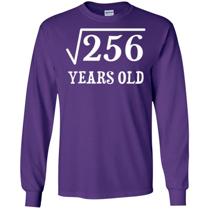 Birthday T-shirt Square Root Of 256 16th Years Old Purple