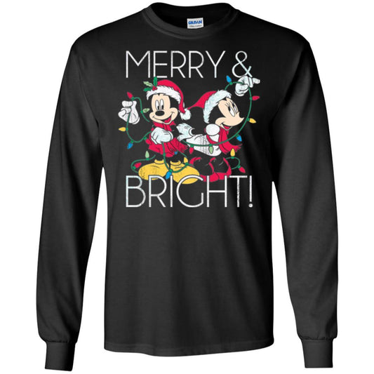 Disney Mickey Mouse T-shirt Merry And Bright Christmas Black