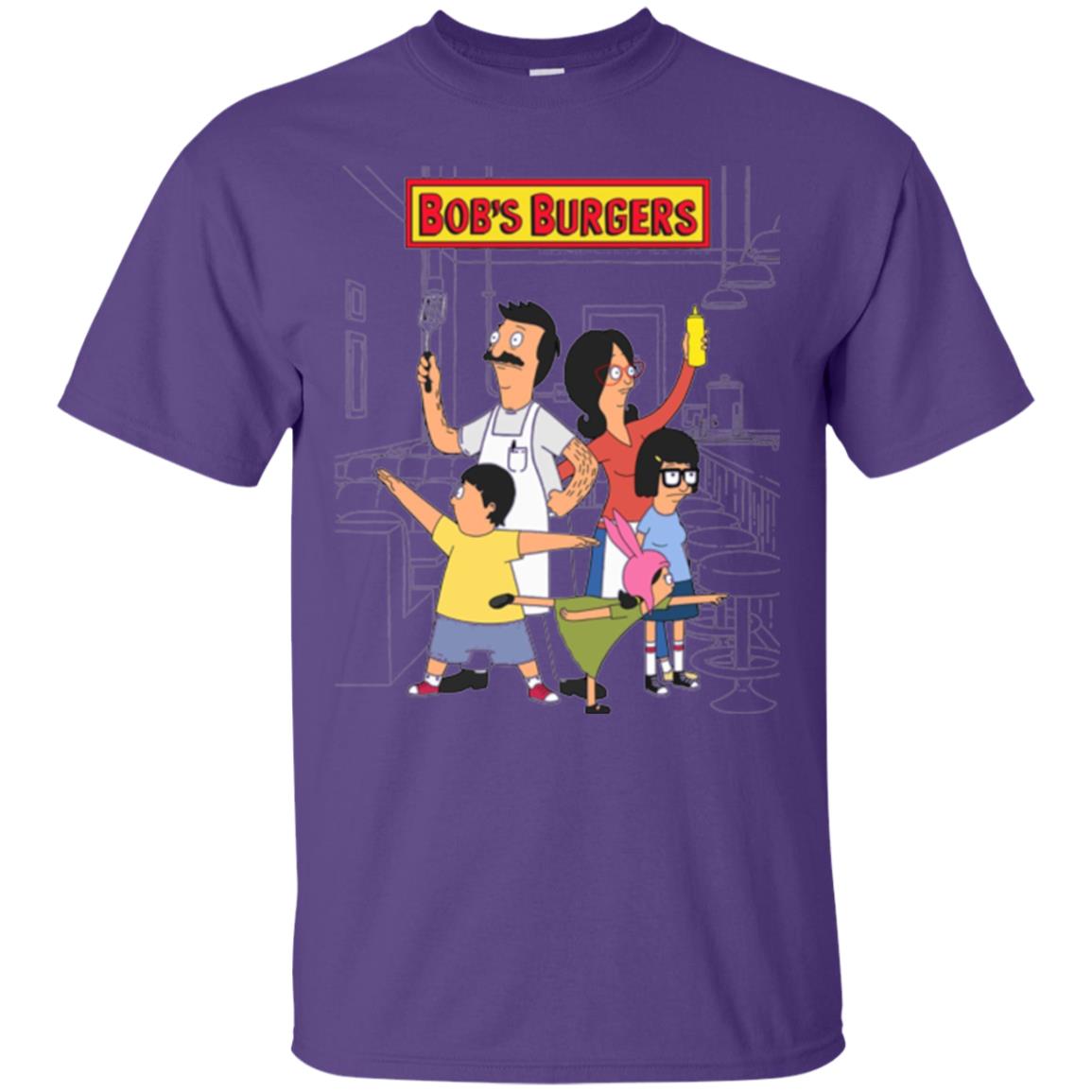 Family Group Hero Pose T-shirt Bob_s Burgers Purple