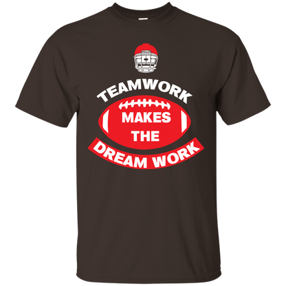 Football T-shirt TeamWork Makes The Dreamwork Dark Chocolate