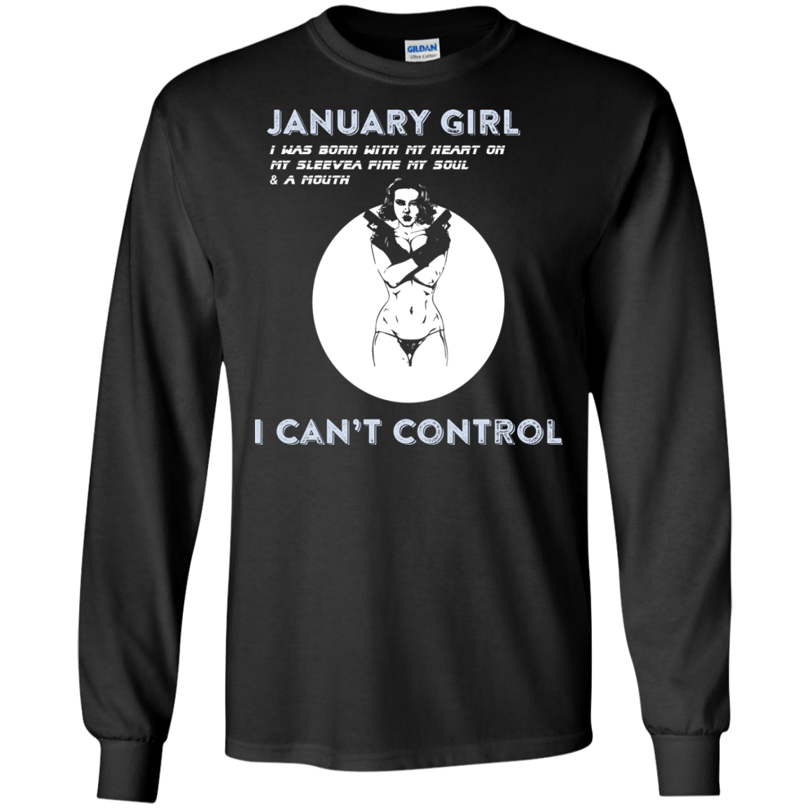 January Girl I Was Born With My Heart T-shirt Black